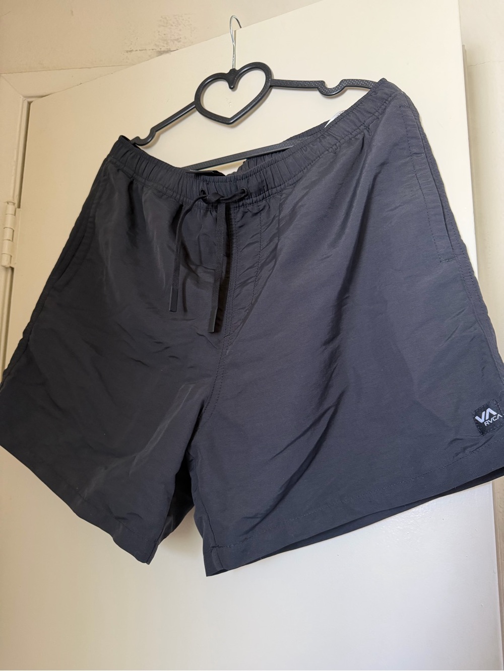 RVCA Black Drawstring Swim Shorts